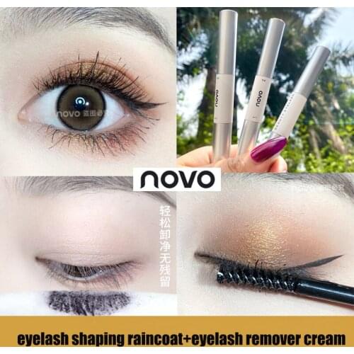 Novo eyelash shaping raincoat + eyelash remover cream long lasting waterprof curling thick black 4D silk eyelash mascara BN249