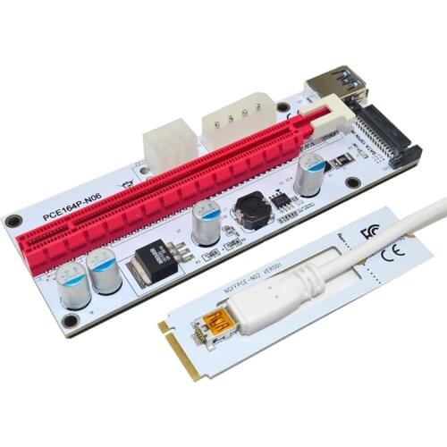 M.2 NGFF to PCI-E X16 Slot Transfer Card Mining m.2 Riser with sata 6pin 4pin molex Riser card raiser for Bitcoin mining