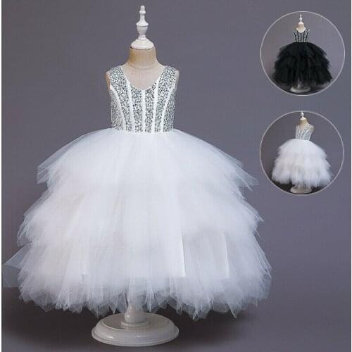 Fashion Lace Flower Girl Dress Kids Princess Birthday Wedding Party Clothes