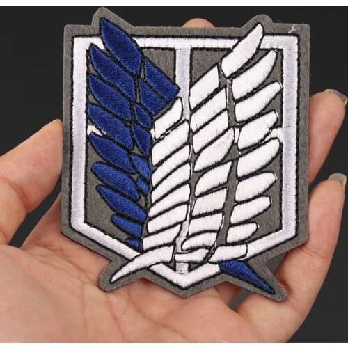 Cartoon Giant Investigation team Free Wing Iron On Anime Attack On Titan Embroidered Clothes DIY Patch For Clothing Girls Boys