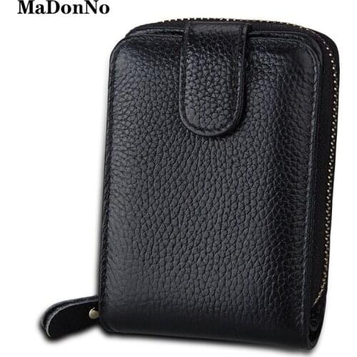 Genuine Leather RFID Card Holder Mens Drivers License Wallet Coin Purse Fashion Organ Credit Card Bag Unisex Purse Tarjetero