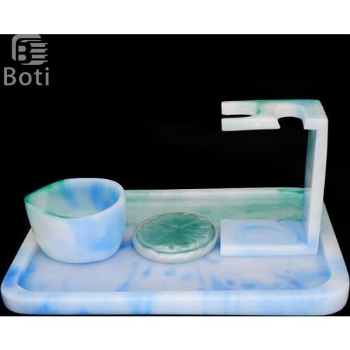 Boti Brush-Beard Brush Set Beard Bowl Beard Holder Square storage tray Beard shaping tools Shaving Brush Tools