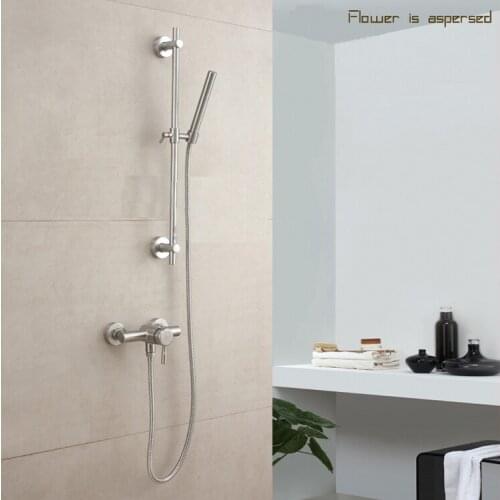 Stainless steel shower head cold and hot water brief style shower liftering shower head set 3052
