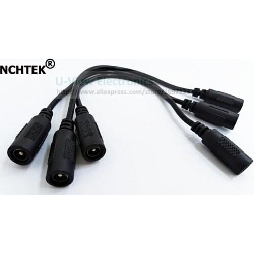 NCHTEK Dual DC 5.5x2.1mm Female To Female Power Connector Cable For CCTV Systems/Free DHL shipping/200PCS