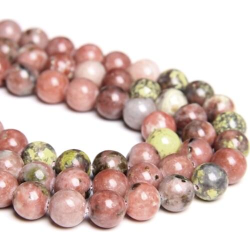 Wholesale Natural pink yellow Plum Blossom Stone Jaspers Bead China Material Loose Spacer Gem Stones Beads For Jewelry Making