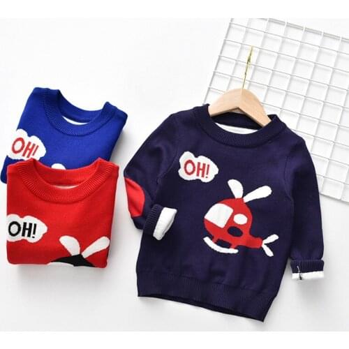 2021 Autumn Winter Boys Girls Sweater Cartoon lion Thicken Children knitted Kids Pullover Clothes Jumper Baby Stripe Sweaters