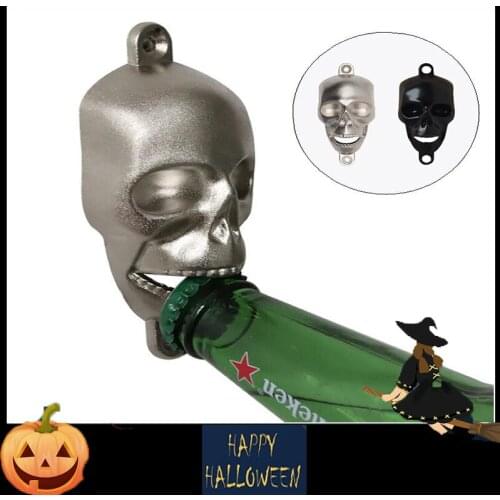 Halloween Bottle Opener Skull Shaped Beer Opener Wall Mounted Bottle Opener Kitchen Tool Home Bar Wall Decorative Kitchen Tools