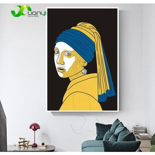 Girl With A Pearl Earring Posters And Prints Abstract Oil Painting Print On Canvas Wall Pictures For Living Room Home Decor Art