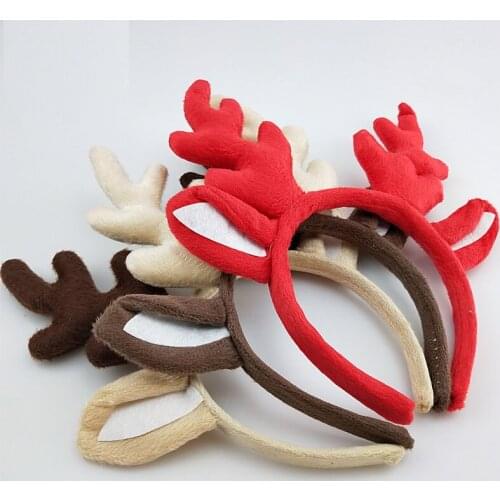 Christmas Deer Elk Antler Headband Cosplay Costume Birthday Party Props Halloween Head Wear Hair Band Headbands for Women Girls