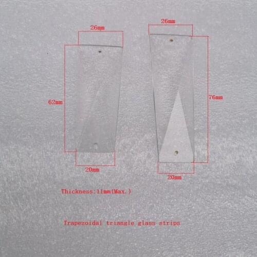Clear Trapezoidal triangle crystal bar with 2 holes prism chandelier crystal Home Curtain Accessories lighting accessories