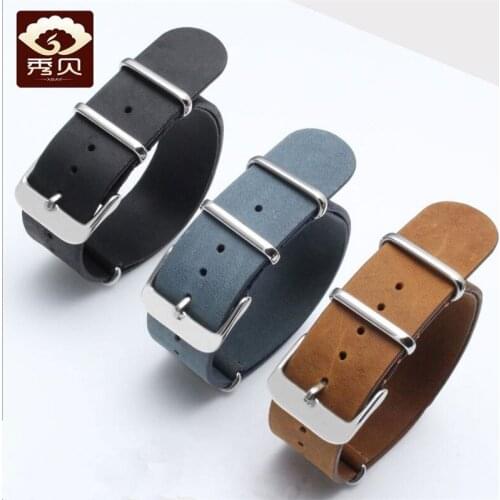 Durable Genuine Leather Watchband Blue/Brown/Black Long Calfskin Strap&Steel Pin Clasp For Brands Watch 20mm Free Shippping Men
