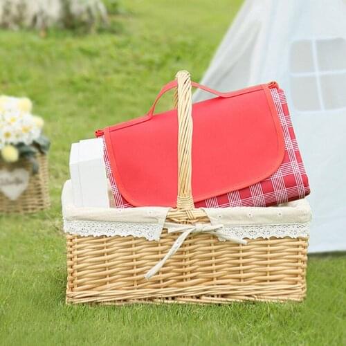 Foldable Waterproof Picnic Mat Fashion Plaid Thicken Pad Breathable Soft Outdoor Portable Camping Travel Beach Blanket Mattress