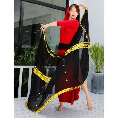 Dancers Folk Dance Original Belly Dance Scarf Sequins Throwing Yarn Hand Scarf Malaya Dance Costumes Wear