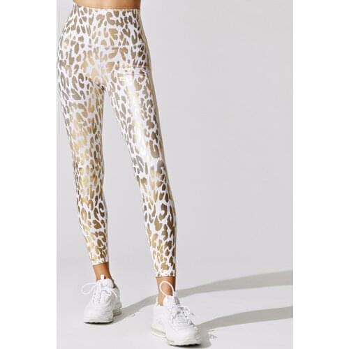 NORMOV Leopard Bronzing Leggings Women Sexy High Waist Buttock Elastic Fitness Jeggings Woman Push Up Printed Legging Workout