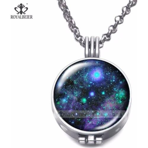 1pc Vintage Aromatherapy Perfume Universe Sky Oils Diffuser Necklace Locket Necklace Pendant Dream Catcher Viking Necklace