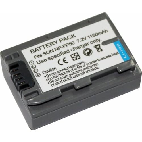 1150mAh NP-FP50 NP FP50 NPFP50 Battery for Sony NP-FP50 NP-FP30 NP-FP60 NP-FP70 NP-FP71 NP-FP90 DCR-SX40 SX40R SX41 HDR-CX105