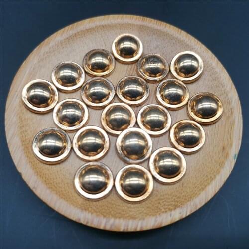 12MM Round Studs Light Gold Rhinestone Iron On Garment Chinese Beads Punk Spike Studs 25Pcs Alloy Flat Back Jeans Rivets