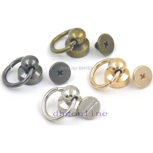 50 Sets 3/8" 10mm Head Button Stud Screwback spot O ring For Screw Chicago nail