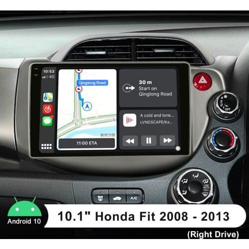 10.1" Inch Android 10.0 Car Radio Player GPS Naviagtion With Built-In DSP 1280*800 Screen For Honda Fit 2008-2013（Right Drive
