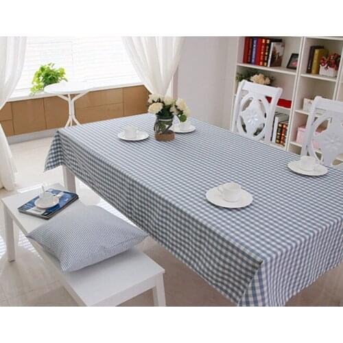 Free shipping European Mediterranean blue small plaid cloth tablecloths table cloth tea table cloth