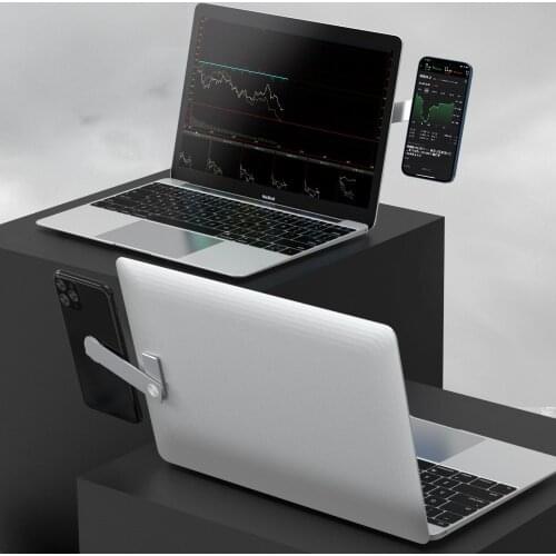 UIGO Laptop Side Expansion Bracket Creative Foldable Computer And Mobile Phone Connection Metal Bracket for iphone 12 Pro Xiaomi