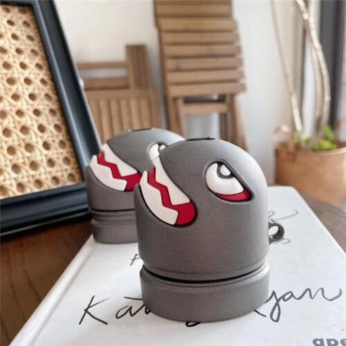 For apple airpods pro wireless bluetooth headset case cute cartoon shark cover for apple airpods 1 2 protect cover box keyring