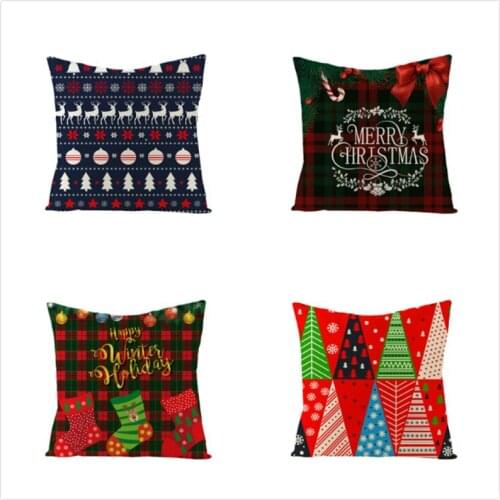 Pillowcases Christmas Sofa Bed Home Decor Cushion Cover Funda Cojin Housse de Coussin Cojine Kussenhoes Pillow Case 45*45CM