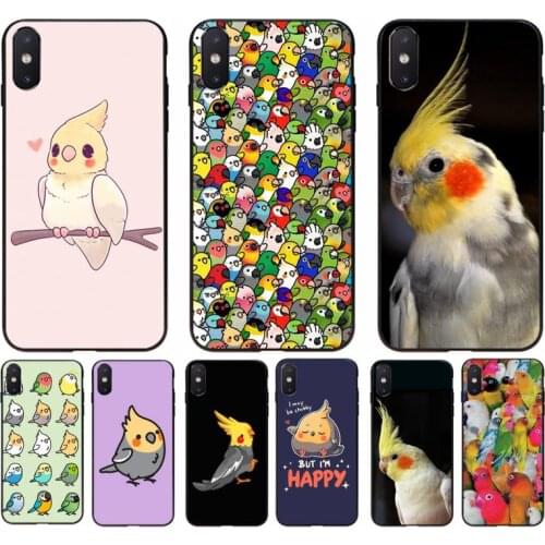 YNDFCNB cute animal Chubby Cockatiel phone Case cover for iphone 11 12 mini Pro Max X XS MAX 6 6s 7 8 plus 5 5S 5SE XR SE2020