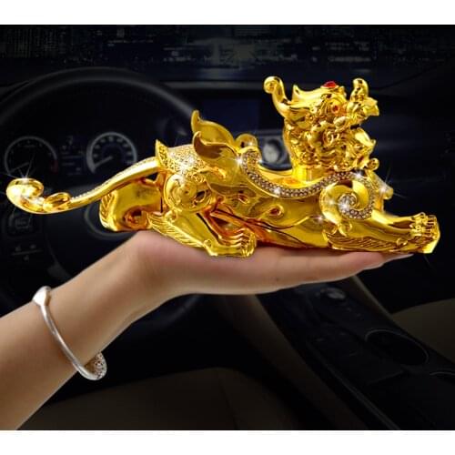 HOME OFFICE SHOP CAR TOP Efficacious Talisman Protection # Money Drawing GOOD LUCK gold PI XIU Mythical dragon FENG SHUI statue