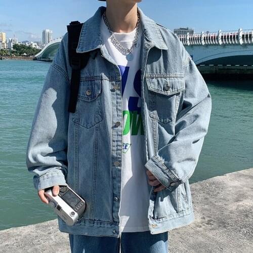 Denim Jacket Mens Spring Autumn Do The Old Retro Large Size Trend Loose Wild Handsome Jacket