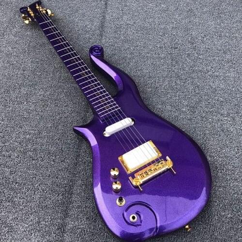 High-quality 6-string left-hand Wang Ziyun electric guitar, blue, purple, gold accessories, package freight