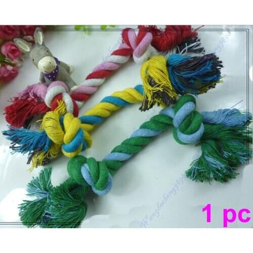 Puppy Dog Pet Toy Cotton Braided Bone Chew Knotted Rope Tied Lovable