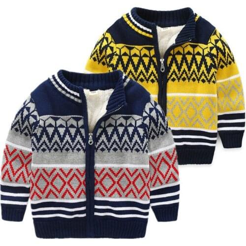 Childrens cardigan sweater and sweater with a thick autumn/winter new boy sweater coat
