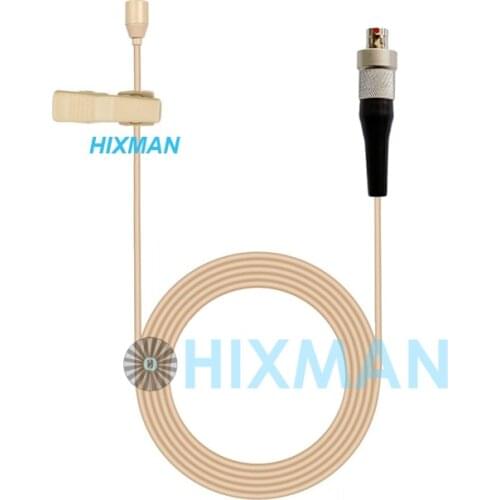 HIXMAN Beige LM2-S3 Omni Lav Lavalier Lapel Condenser Microphone For Sennheiser Shure Wisycom Zaxcom Lectrosonics Wireless Set