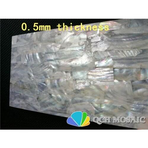 White shell mother of pearl laminate sheet for musical instrument and wood inlay 10pcs/lot qch110 0.5mm thickness