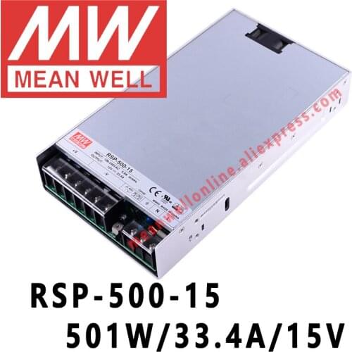 Mean Well RSP-500-15 meanwell 15VDC/33.4A/501W Single Output with PFC Function Power Supply online store