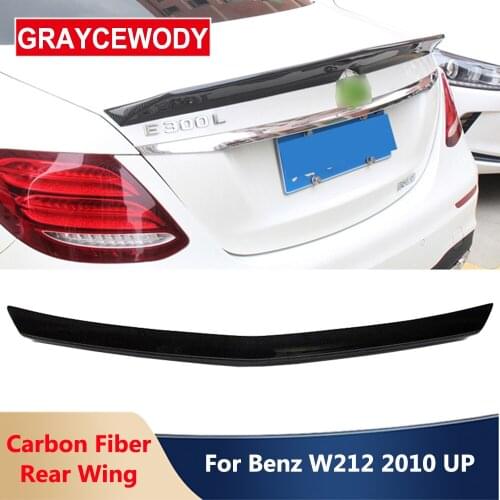 Modify to V Style Real Carbon Fiber & FRP Rear Wing Trunk Spoiler For BENZ E Class W212 E180 E200 E300 2010+ Exterior Decoration