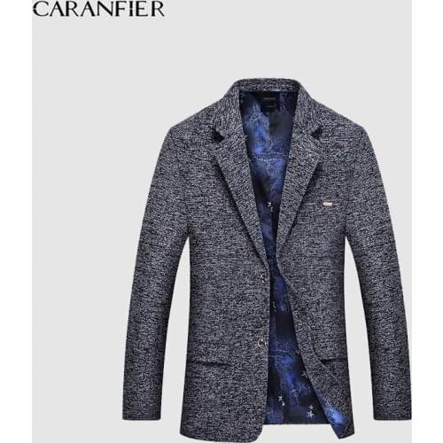 CARANFIER Mens Blazers New Autumn 2018 Slim Fit Formal Business Suits Coat Casual Plaid Social Masculino Male Jackets Blazer