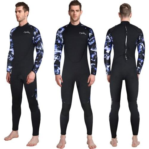 3MM Men Neoprene Wetsuit Long Sleeve Super Elastic Wetsuit Cold Proof Warm Wetsuit Swimming Snorkeling Surfing Wetsuit 2021 New