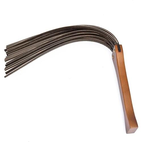 New Improved 21.3" Handwork Make Ancient Wooden Handle Genuine Cow Leather Deluxe Riding Crop Whip