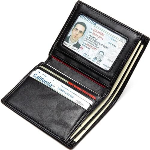 New Design Money Wallet Carbon Fiber Men Wallet with 2 Note Compartment 4 Bussiness Bank Card Holder