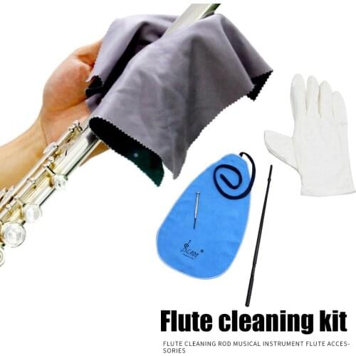 Durable Cleaning Cloth Stick Gloves for Alto Tenor Flute Clarinet Soprano Saxophone Sax Parts & Accessories