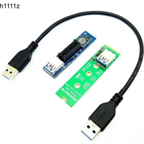PCIE Riser M-Key NVME M.2 to PCI Express X1 Connector Riser Convert Card Extender Adapter 30CM USB Extension Cable PCIE Extender