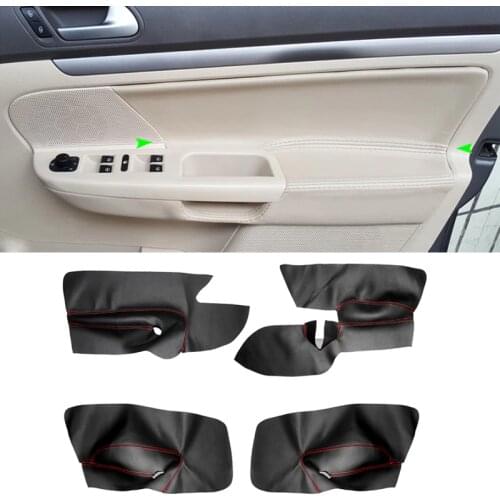 Right Hand Drive Microfiber Leather Door Armrest Cover For VW Golf 5 Jetta 2005 - 2008 2009 Car Door Panel Cover Sticker Trim