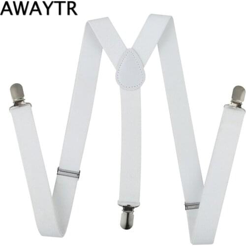 AWAYTR Brand Suspenders for Men Business Strap Wedding Party Suspender Black Braces for Women Tirantes Mens Office Accessories