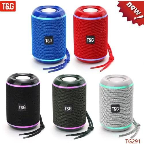 T&G TG291 NEW Portable Speaker Wireless Bluetooth Speakers Powerful High BoomBox Outdoor Bass HIFI TF FM Radio with LED Light