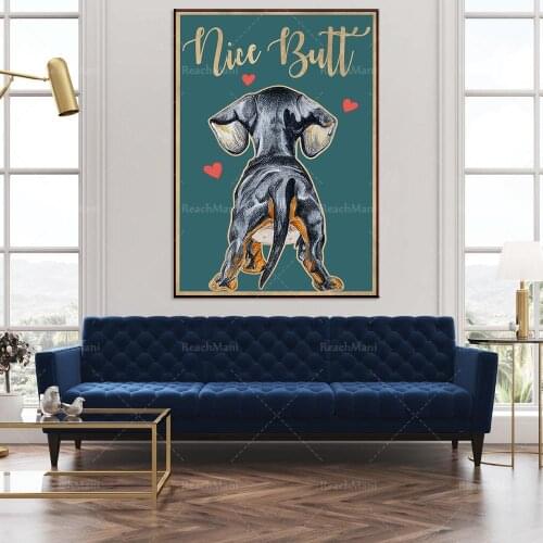 Dachshund beautiful butt funny toilet poster dog lover Salle de bains home decor poster