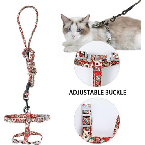 Dog Harness with Leash Adjustable Vest Walking Leashes Soft Print Pattern Collar Dogs Accessories for Small Medidum Large Dog