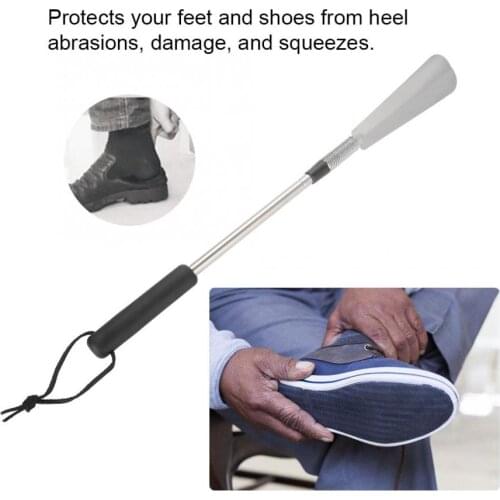 Portable Putting On And Taking Off Clothing Easier Extendable Telescope Long Handle Metal Stainless Steel Shoe Horn Collapsible