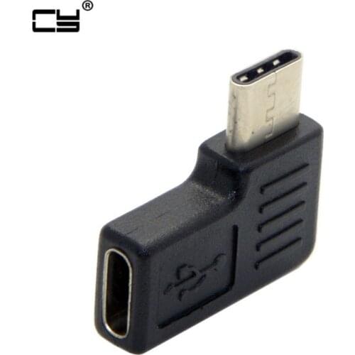 90 Degree Right & Left Angled USB 3.1 Type-C Male to Female Extension Adapter for Laptop & Tablet & Mobile Phone